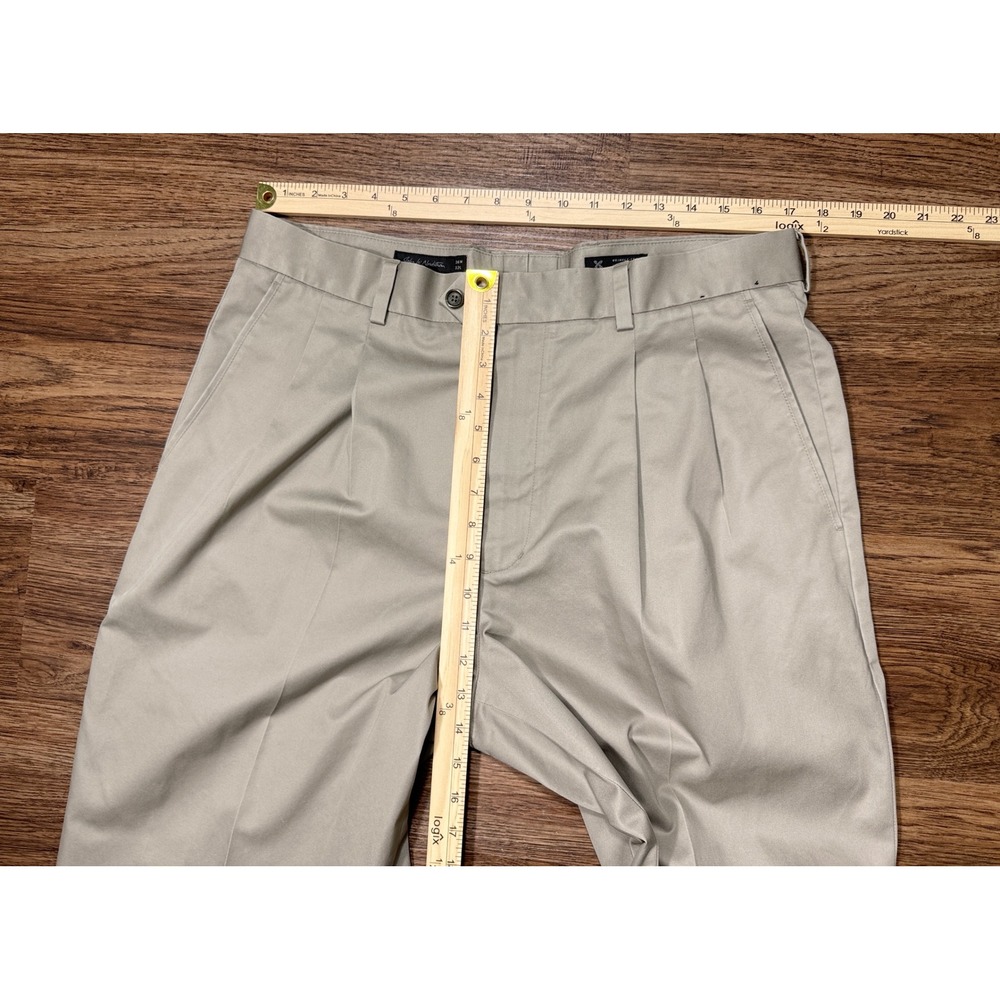John Nordstrom Pants Men's 36x32 Supima Beige Pleated Khaki Classic Chino Dress - Picture 8 of 9